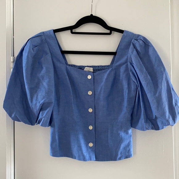 Sandro Chambray Puff-Sleeve Too - Picture 2 of 10